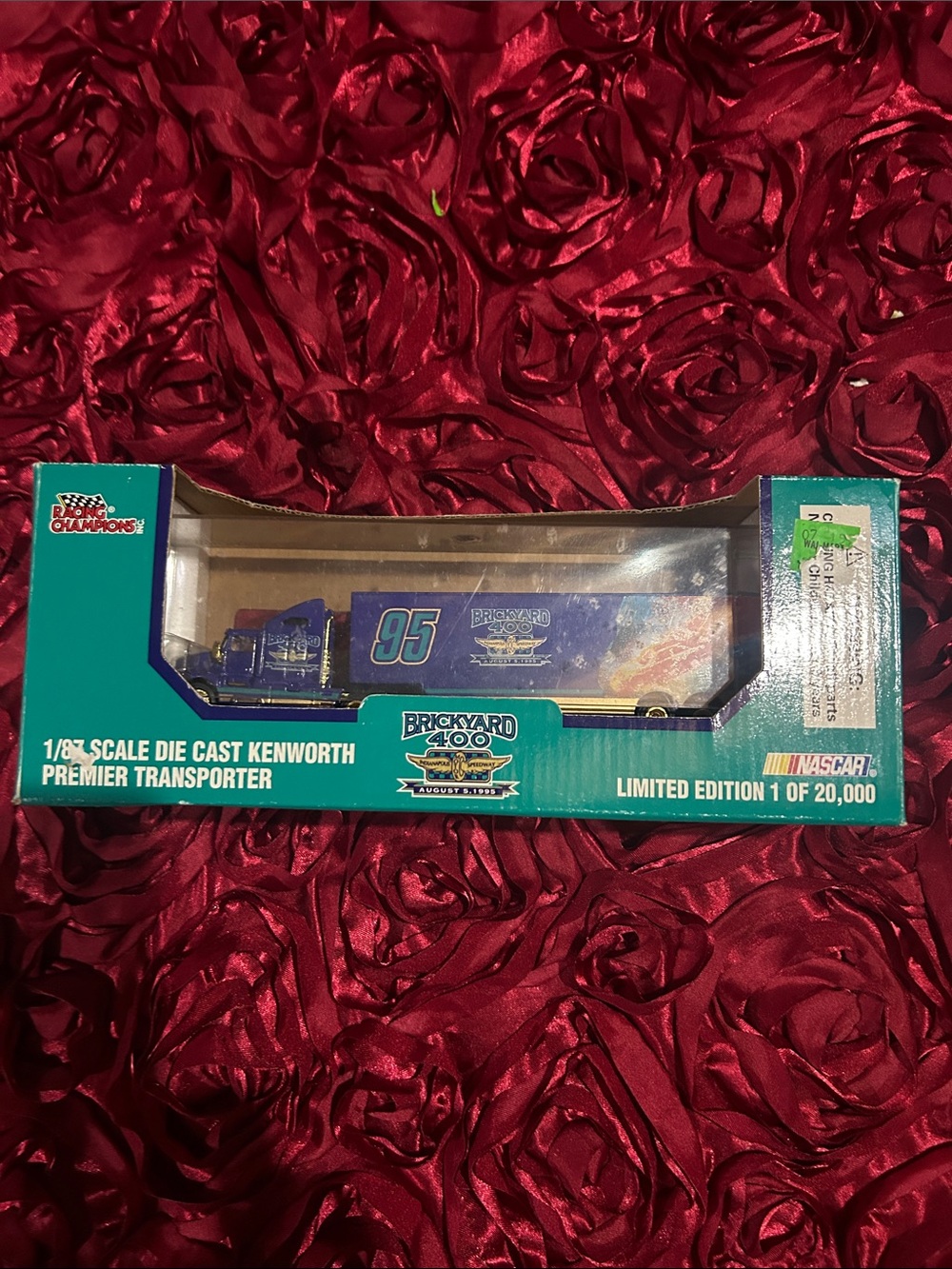 NASCAR Brickyard 400 #95 Blue Kenworth Premier Transporter Die-Cast Truck